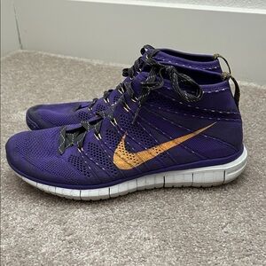 Nike Purple Flyknit High-Top Sneakers